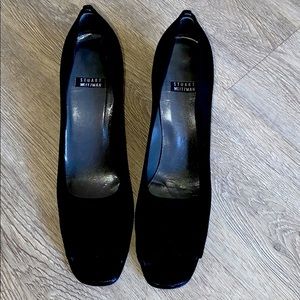 Stuart Weitzman black open toe heels size 8.5